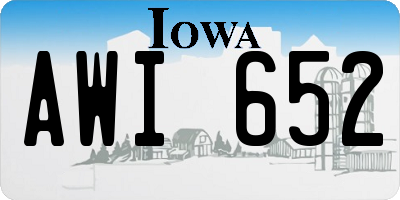 IA license plate AWI652