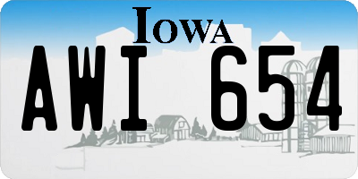 IA license plate AWI654