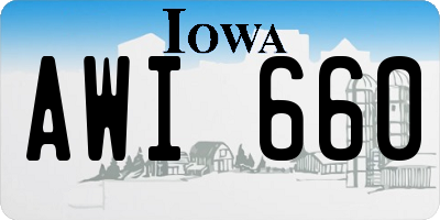 IA license plate AWI660
