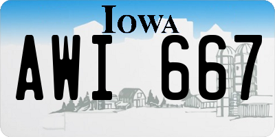 IA license plate AWI667