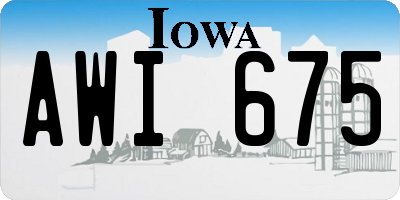 IA license plate AWI675