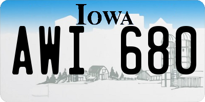 IA license plate AWI680
