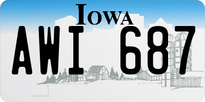 IA license plate AWI687