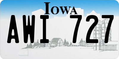 IA license plate AWI727