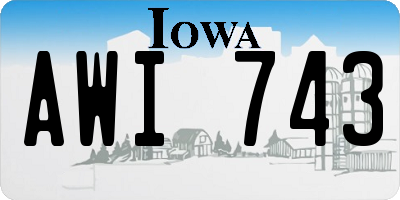 IA license plate AWI743