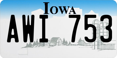 IA license plate AWI753