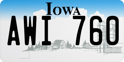 IA license plate AWI760