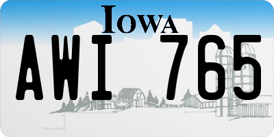 IA license plate AWI765