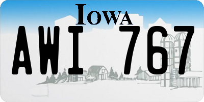 IA license plate AWI767