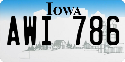 IA license plate AWI786