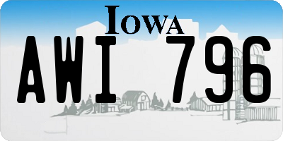 IA license plate AWI796