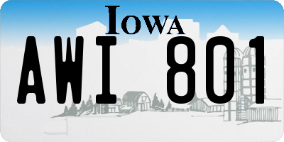 IA license plate AWI801