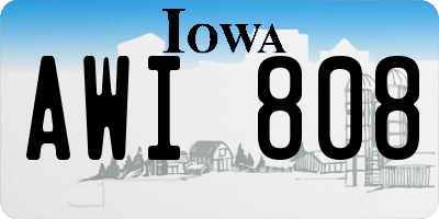 IA license plate AWI808