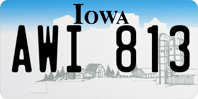 IA license plate AWI813