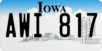 IA license plate AWI817