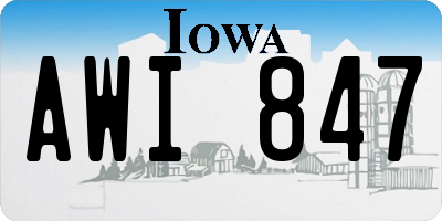 IA license plate AWI847