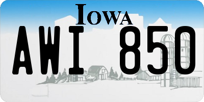 IA license plate AWI850