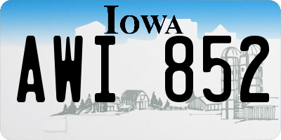 IA license plate AWI852