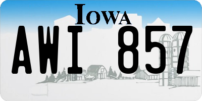 IA license plate AWI857