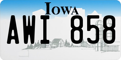 IA license plate AWI858