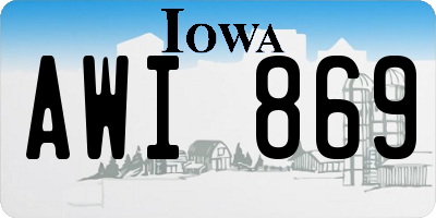 IA license plate AWI869