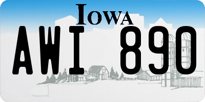 IA license plate AWI890