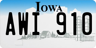 IA license plate AWI910