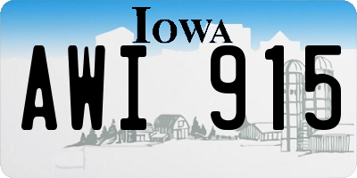 IA license plate AWI915