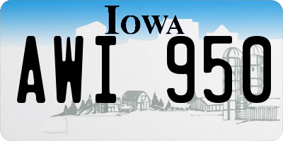 IA license plate AWI950