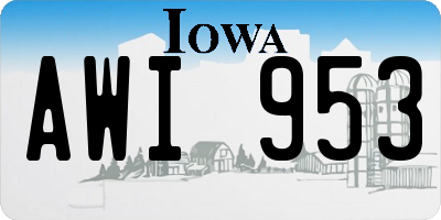 IA license plate AWI953