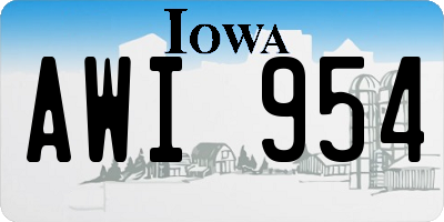 IA license plate AWI954