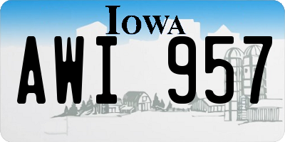 IA license plate AWI957