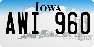 IA license plate AWI960