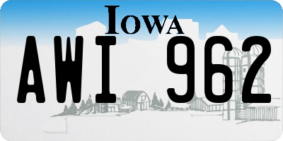 IA license plate AWI962