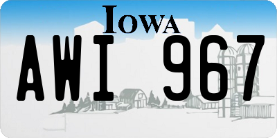 IA license plate AWI967
