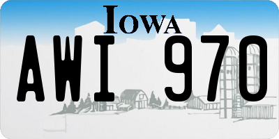 IA license plate AWI970