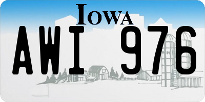 IA license plate AWI976