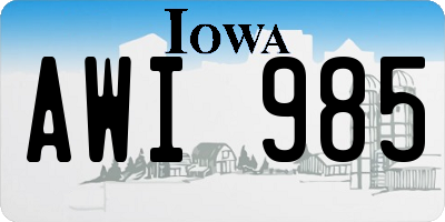 IA license plate AWI985