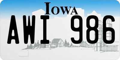 IA license plate AWI986