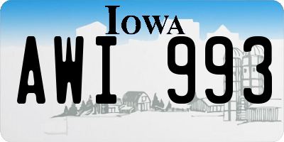 IA license plate AWI993