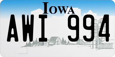 IA license plate AWI994