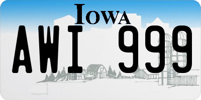 IA license plate AWI999