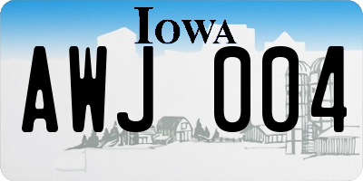 IA license plate AWJ004