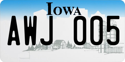 IA license plate AWJ005
