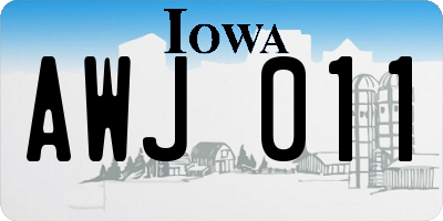 IA license plate AWJ011