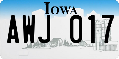 IA license plate AWJ017