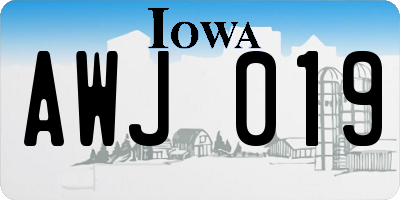 IA license plate AWJ019
