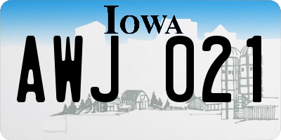 IA license plate AWJ021