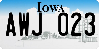 IA license plate AWJ023
