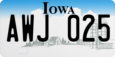 IA license plate AWJ025